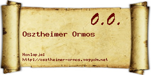 Osztheimer Ormos névjegykártya